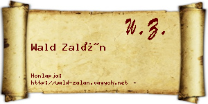 Wald Zalán névjegykártya