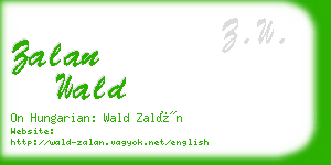 zalan wald business card